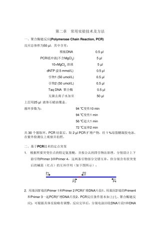分子生物学常用实验技术及方法