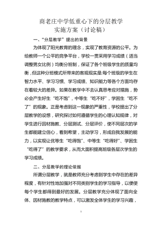 分层教学实施方案