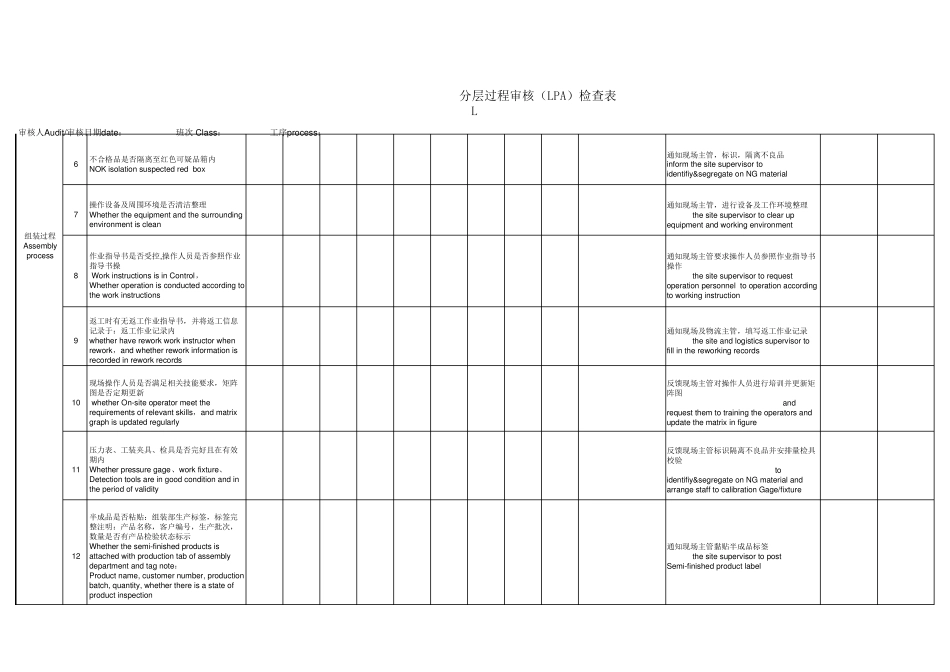 分层过程审核(LPA)检查表_第2页