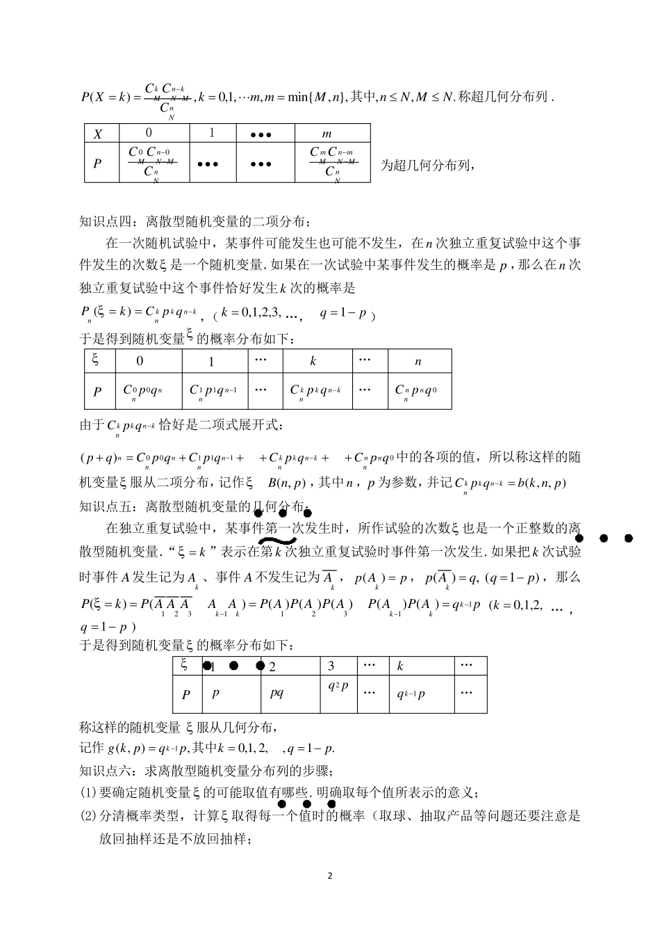 分布列知识点_第2页