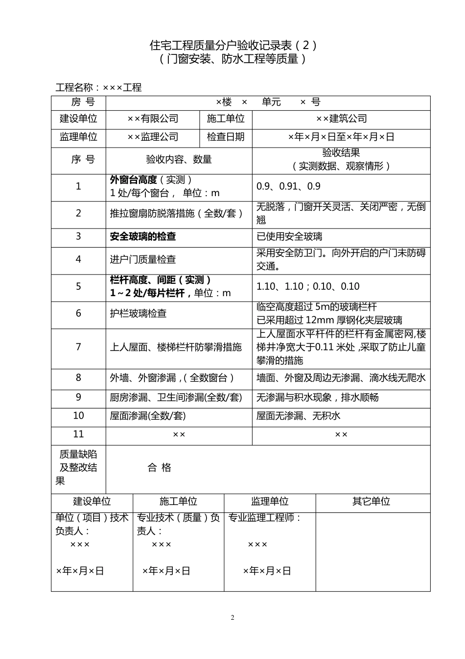 分户验收表格(填写指南)_第2页