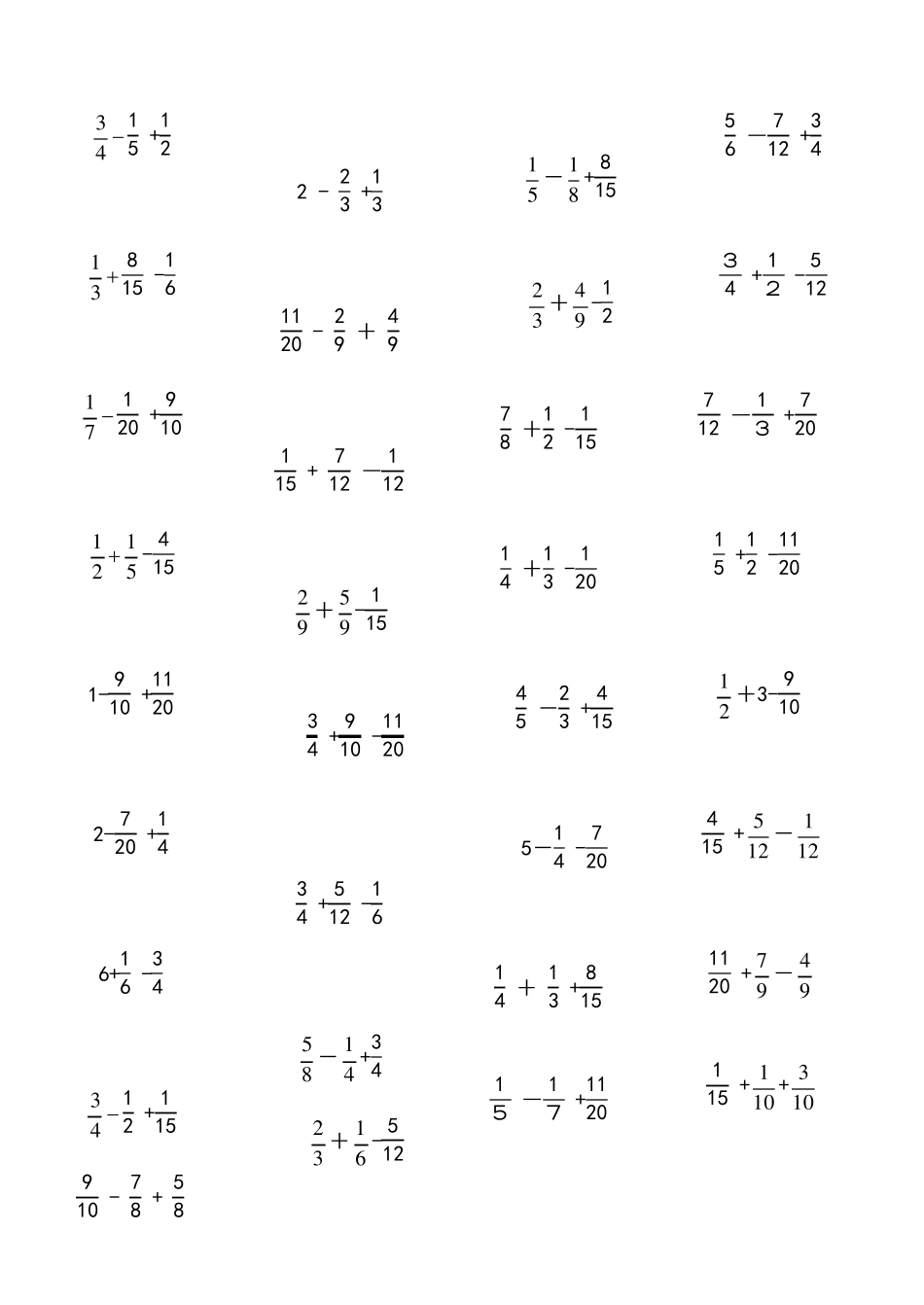 分数加减法脱式练习题600道_第3页
