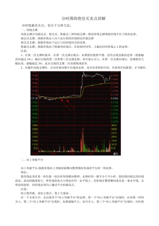分时图的绝佳买卖点详解