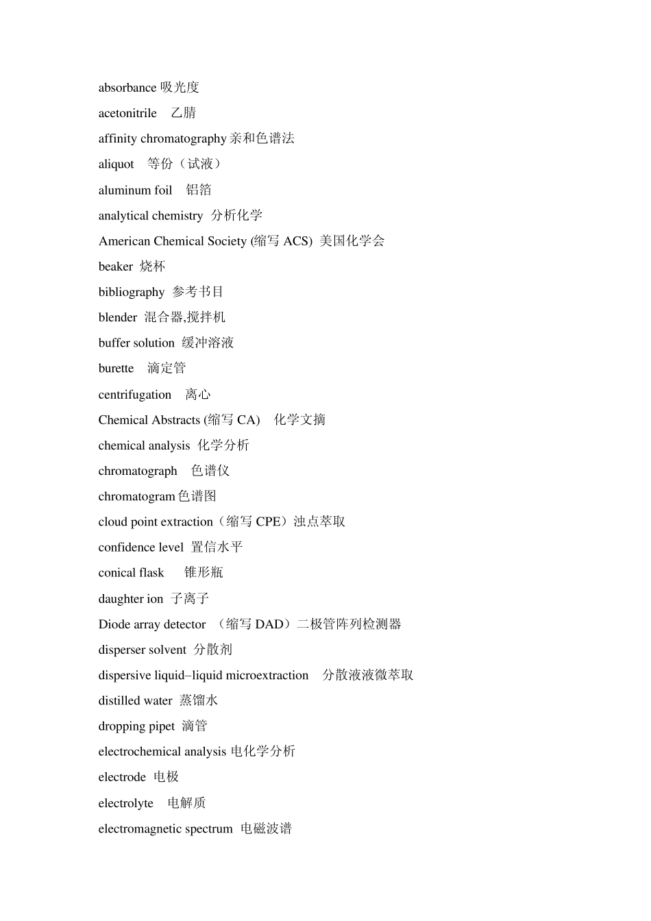 分析化学英文词汇_第1页