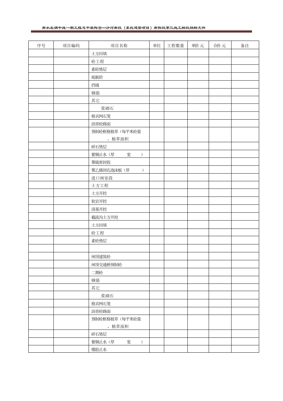 分类分项工程量清单计价表_第3页