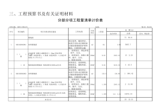 分部分项工程量清单计价表(带子目)