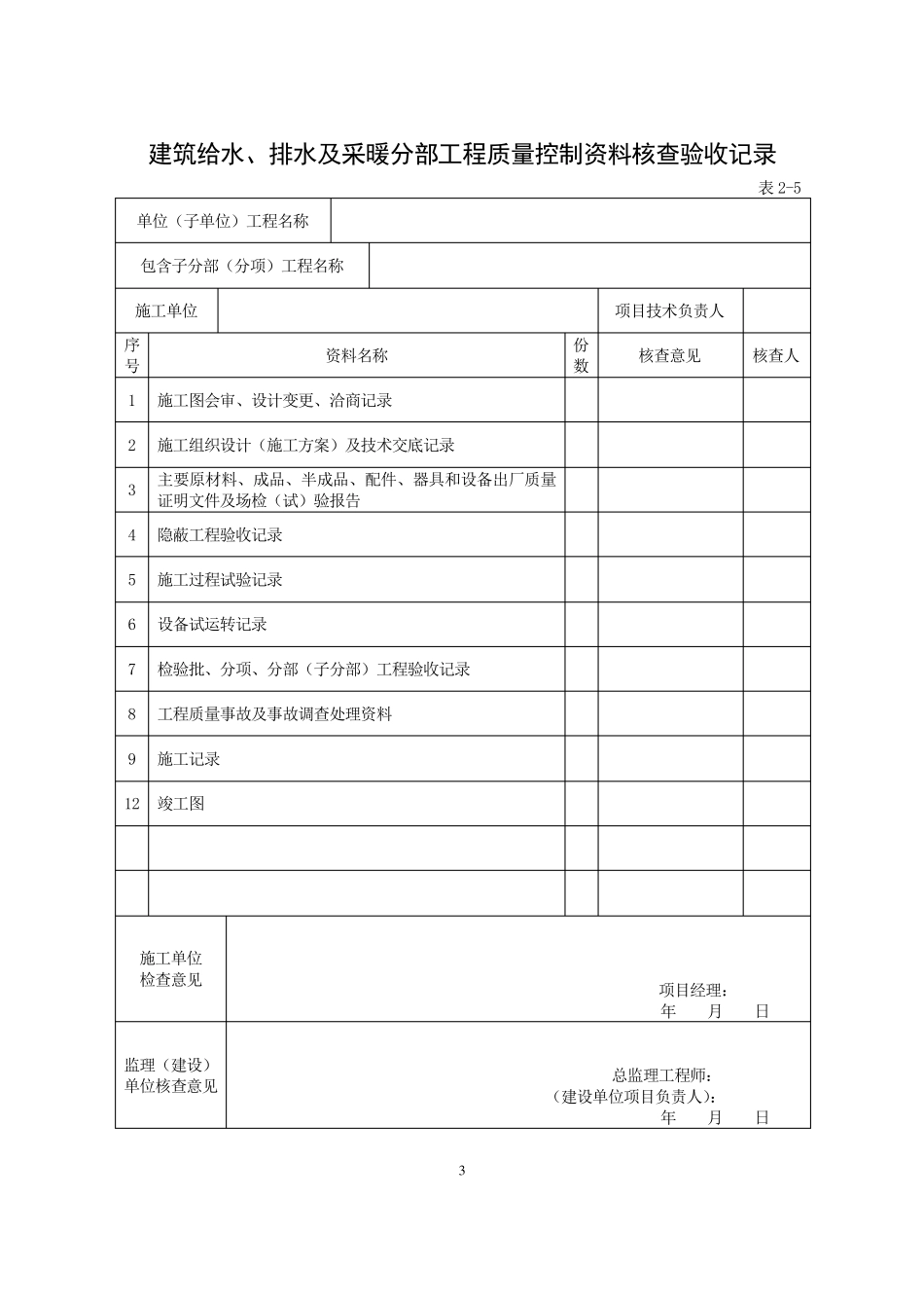 分部工程质量控制资料核查验收记录_第3页