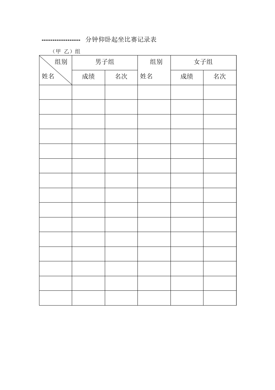 分钟跳绳比赛记录表_第2页