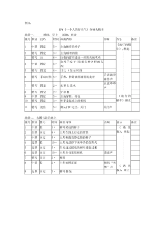 分镜头稿本案例