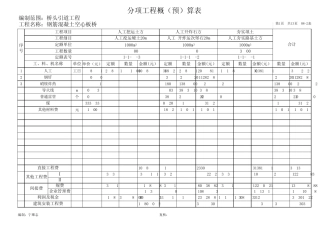 分项工程(概)预算表(带公式)