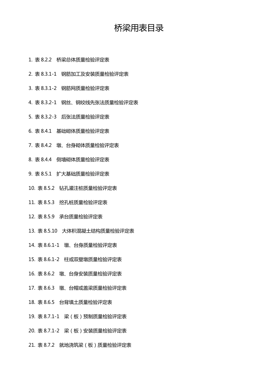 分项工程质量检验评定表(桥梁)_第1页