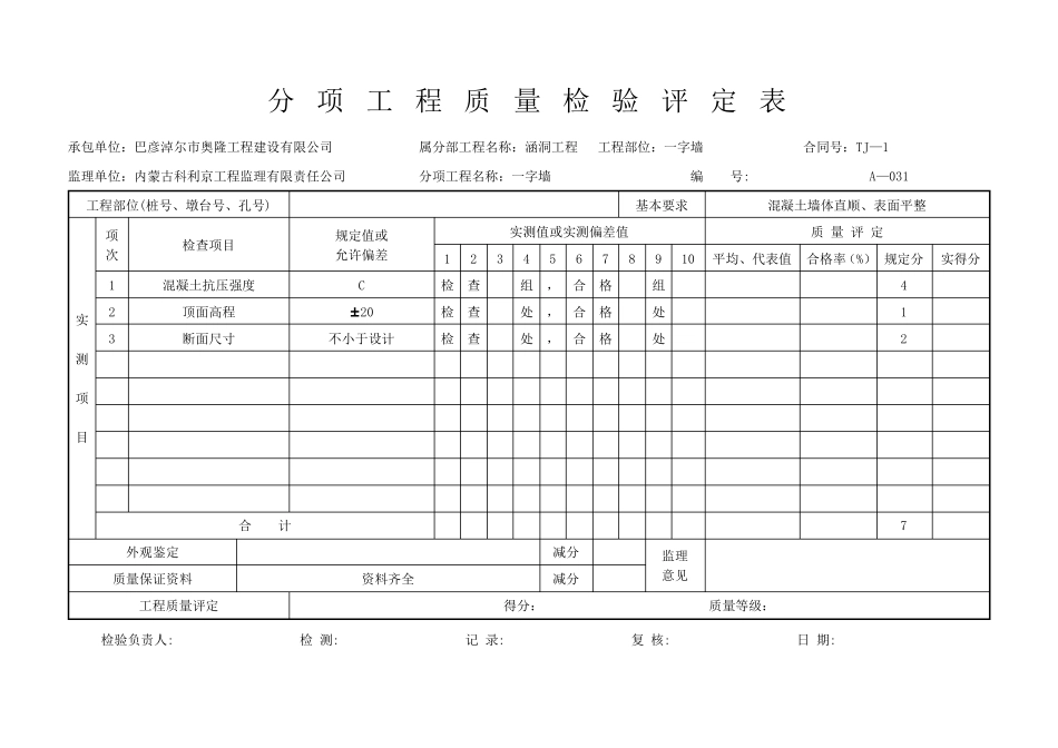 分项工程质量检验评定表_第3页