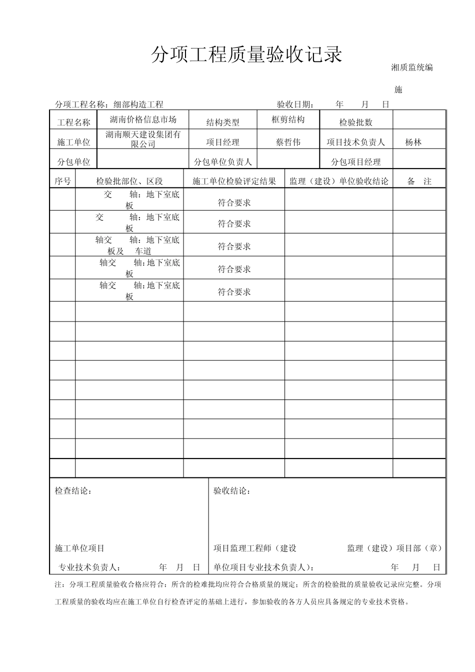 分项工程质量验收记录湘质监统编_第3页