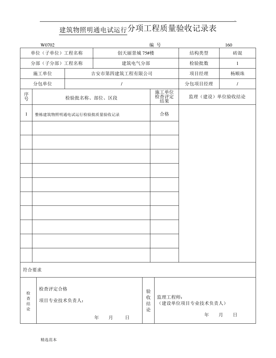 分项工程质量验收记录表_第2页