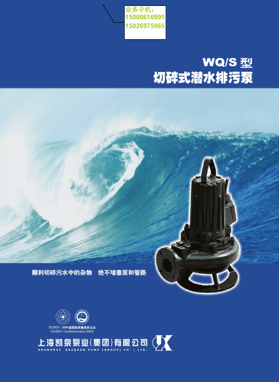 切碎式潜水排污泵WQS型_第1页