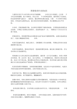 刑事侦查专业知识