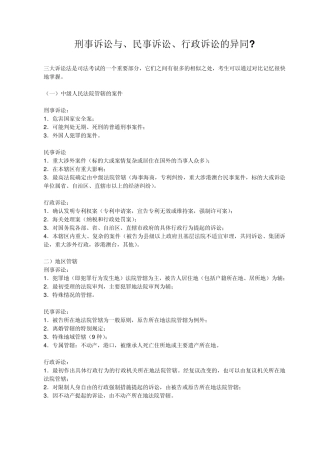 刑事诉讼与民事诉讼行政诉讼的异同