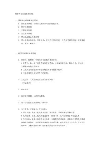 刑事诉讼法期末复习资料