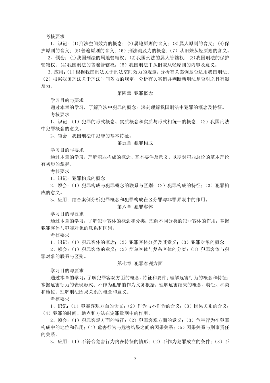 刑法学教学大纲_第2页