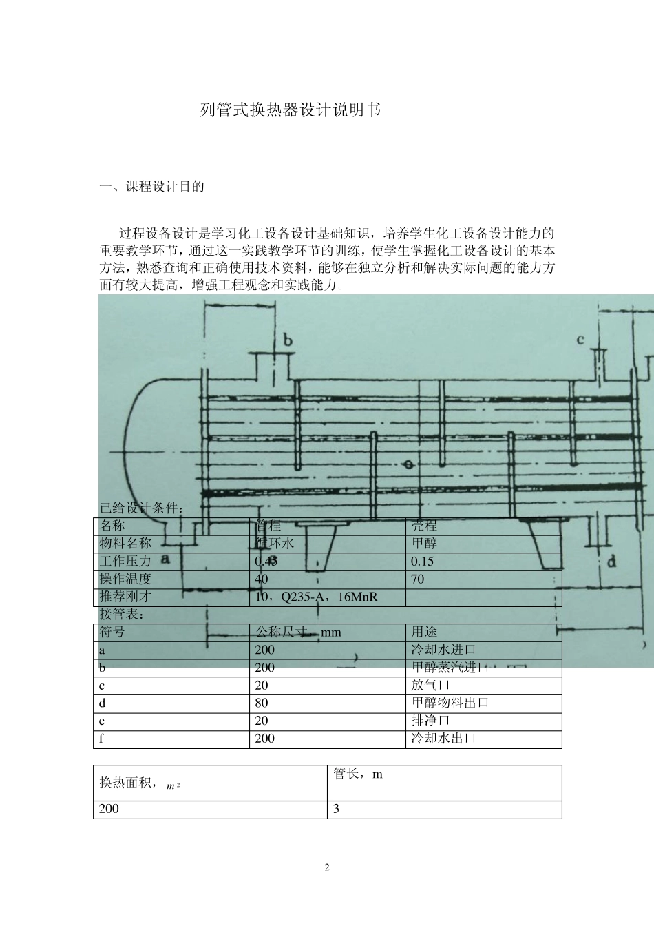 列管式换热器设计说明书_第2页