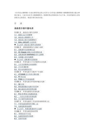 刘坚强『自学显示器维修』总目录