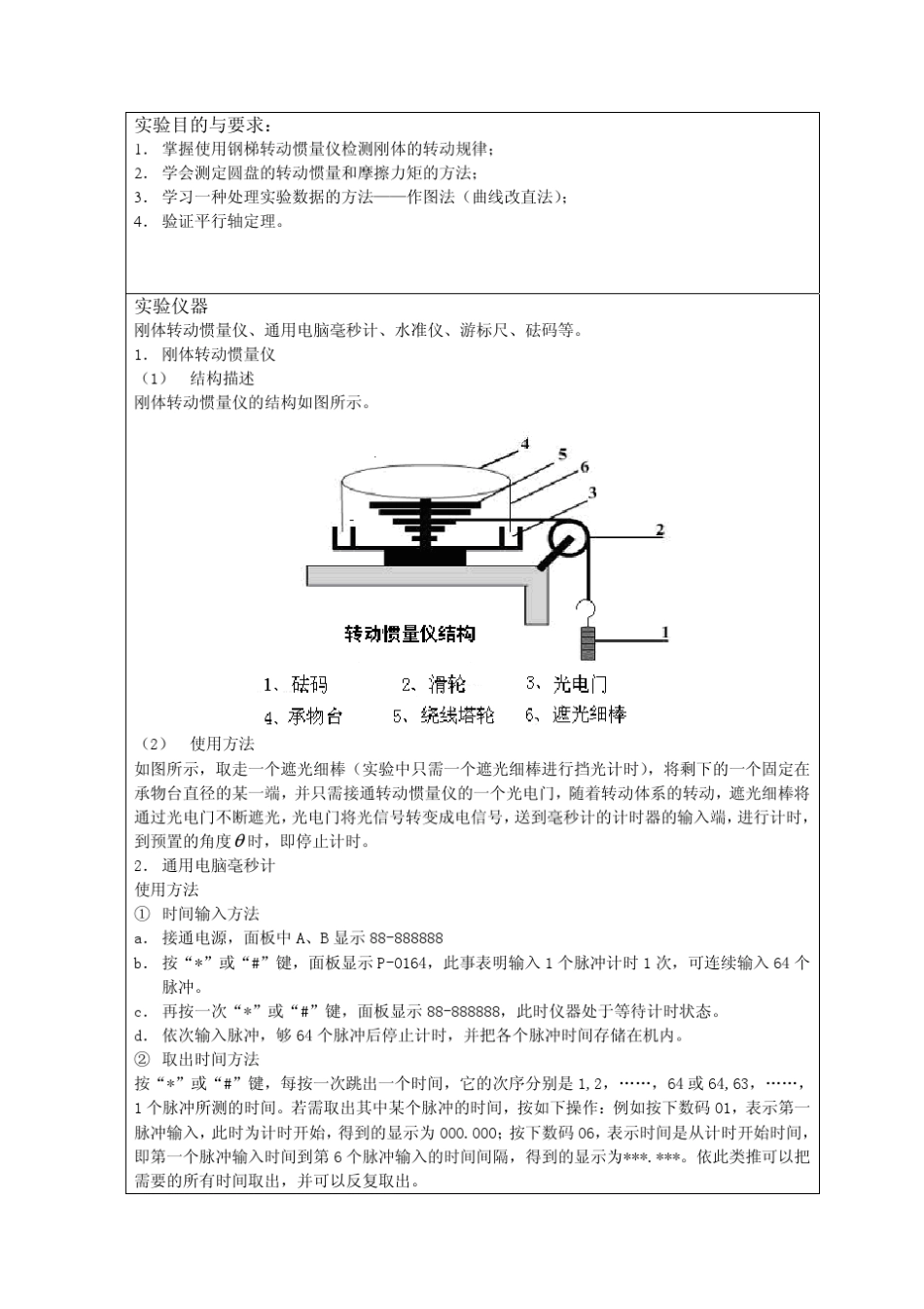 刚体转动惯量测定实验报告_第2页