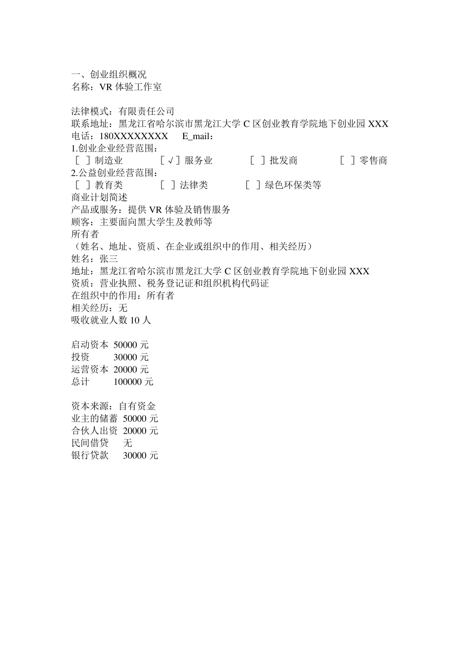 创业计划书(VR)+黑大第七组作业_第3页