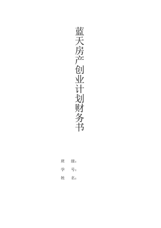 创业计划财务分析书