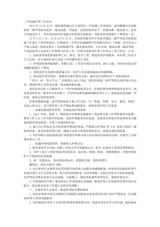 创二甲护理工作总结