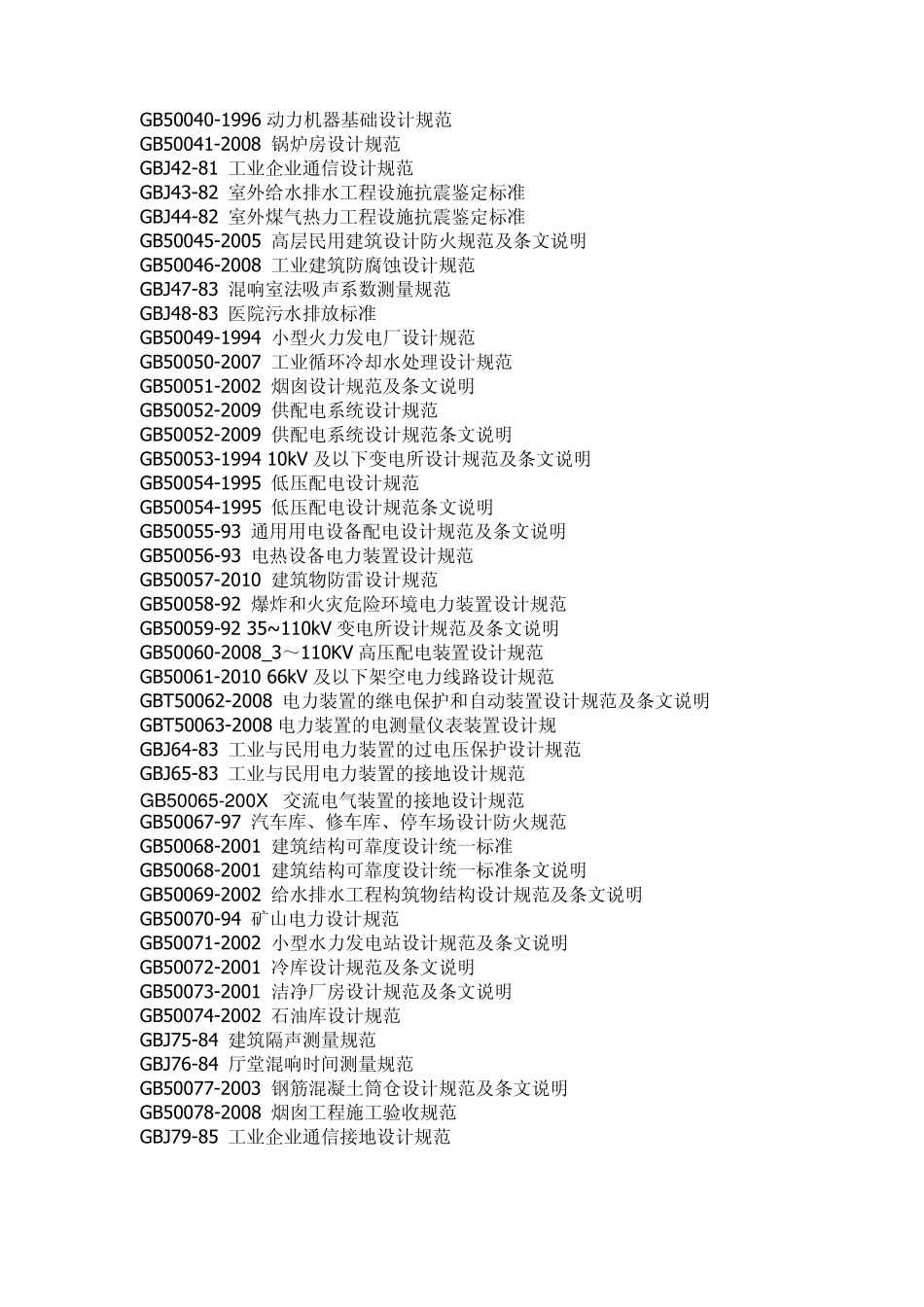 国标规范目录(2011最全最新)_第2页