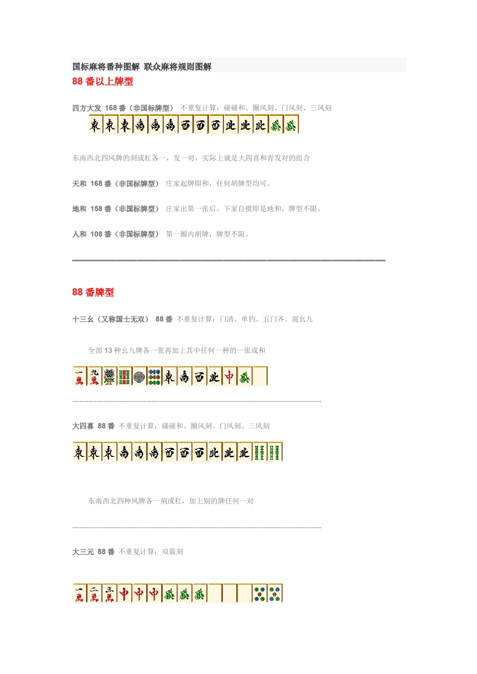 国标麻将番种图解_联众麻将规则图解_第1页