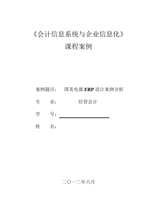 国美ERP分析案例