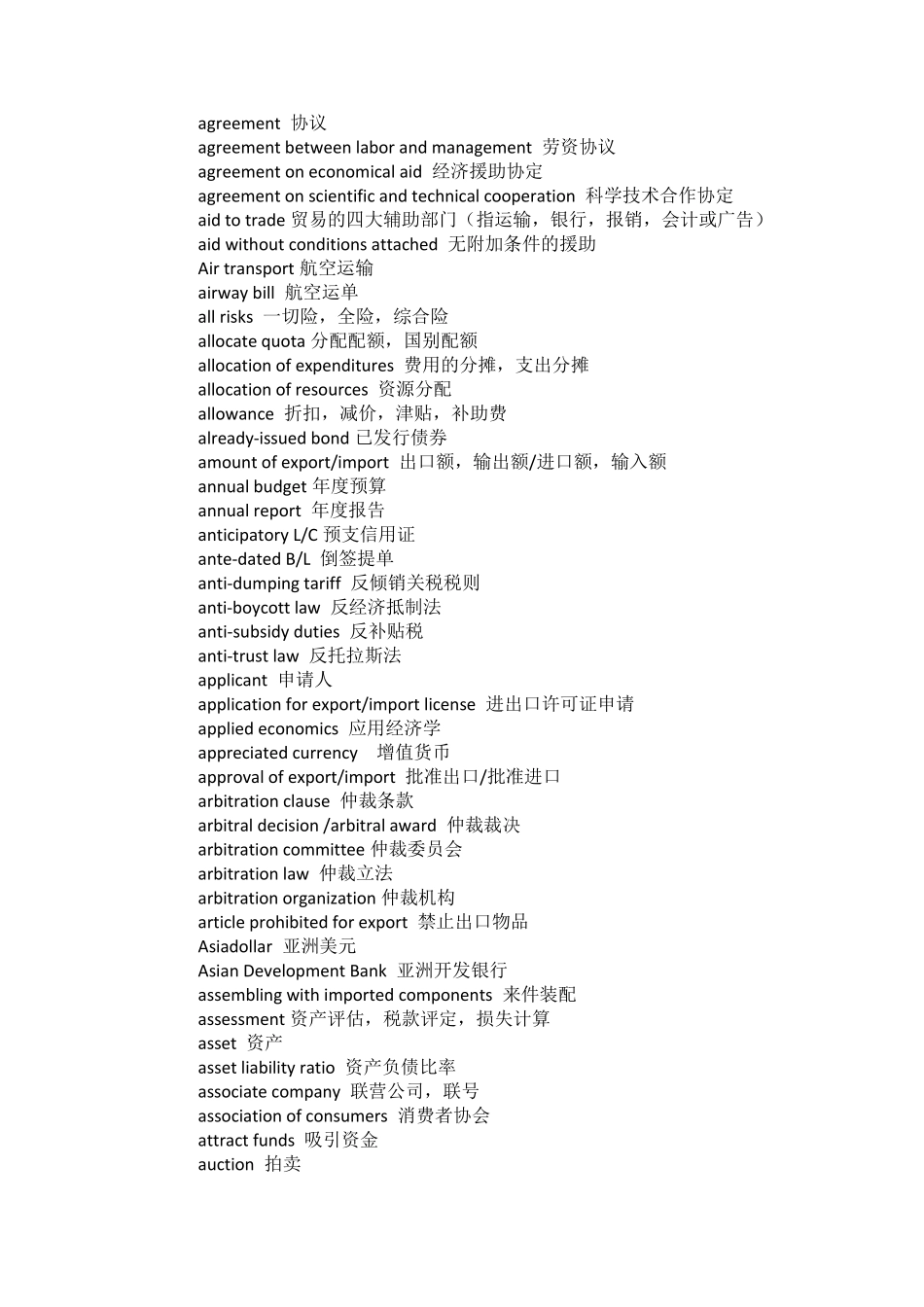 国际商务英语常用词语汇总_第2页