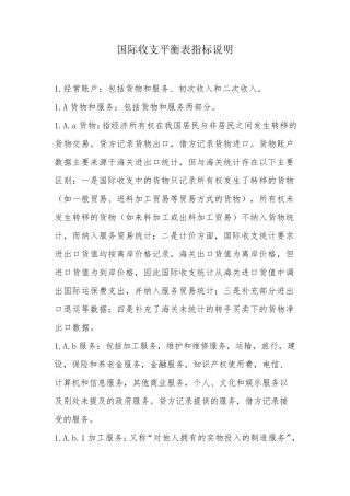 国际收支项目说明
