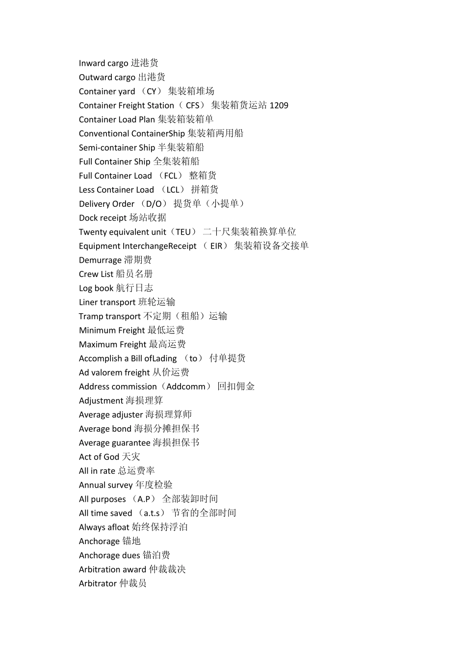 国际物流常用英语_第3页