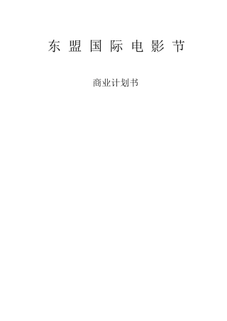 国际电影节商业计划