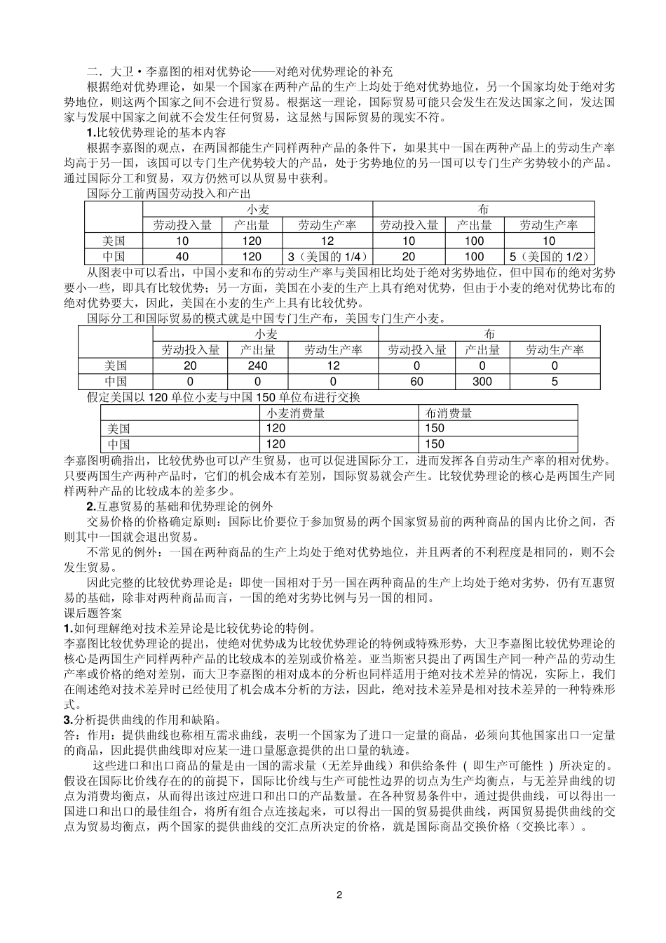 国际经济学复习资料_第2页