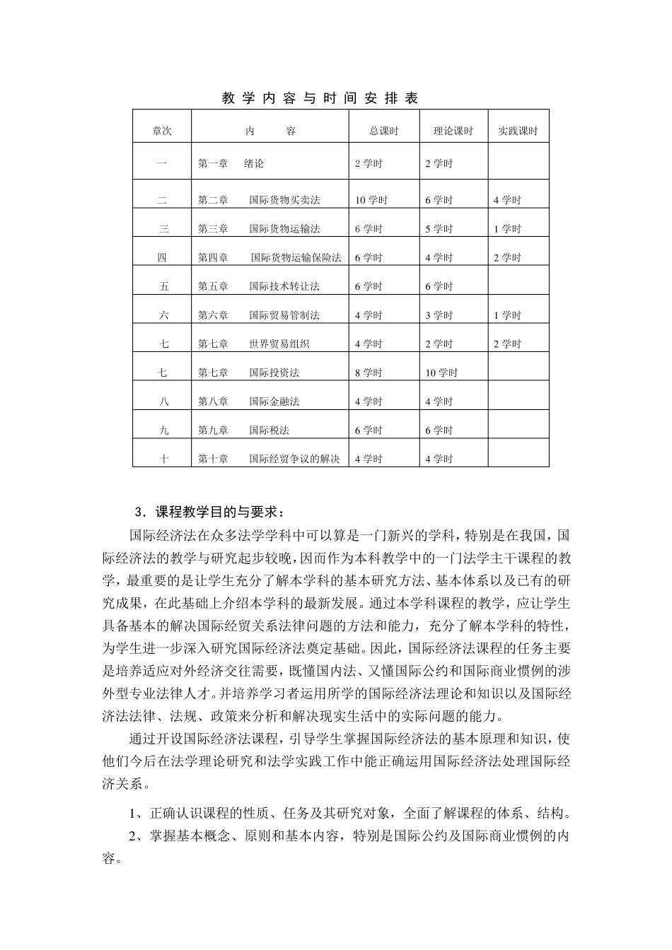 国际经济法教学大纲精华版_第2页