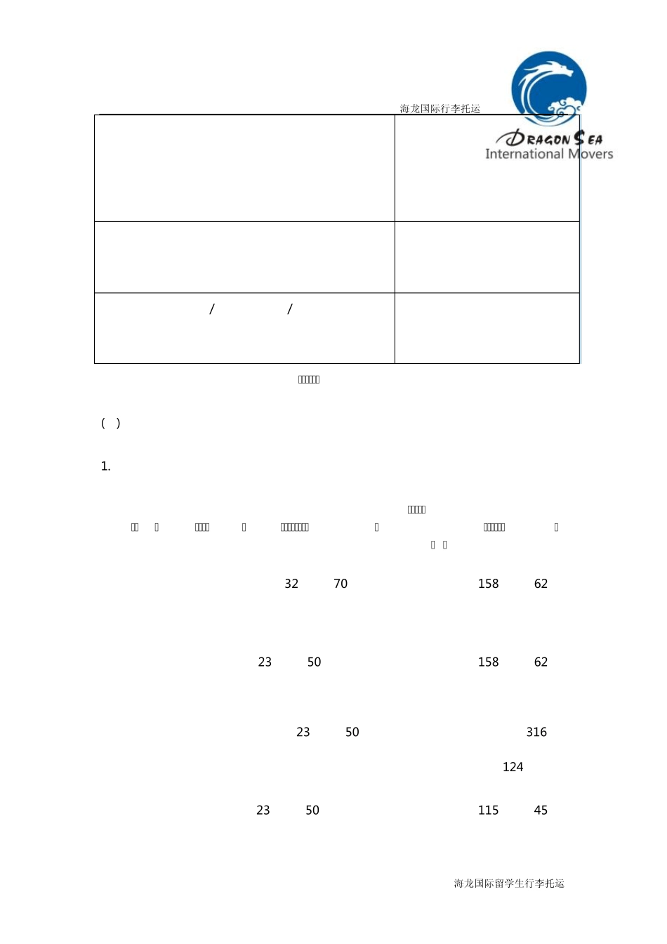 国际行李免费托运标准(海南航空)_第3页