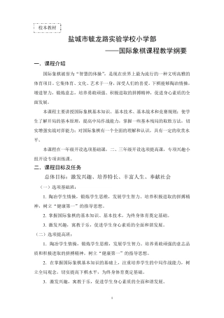 国际象棋课标准
