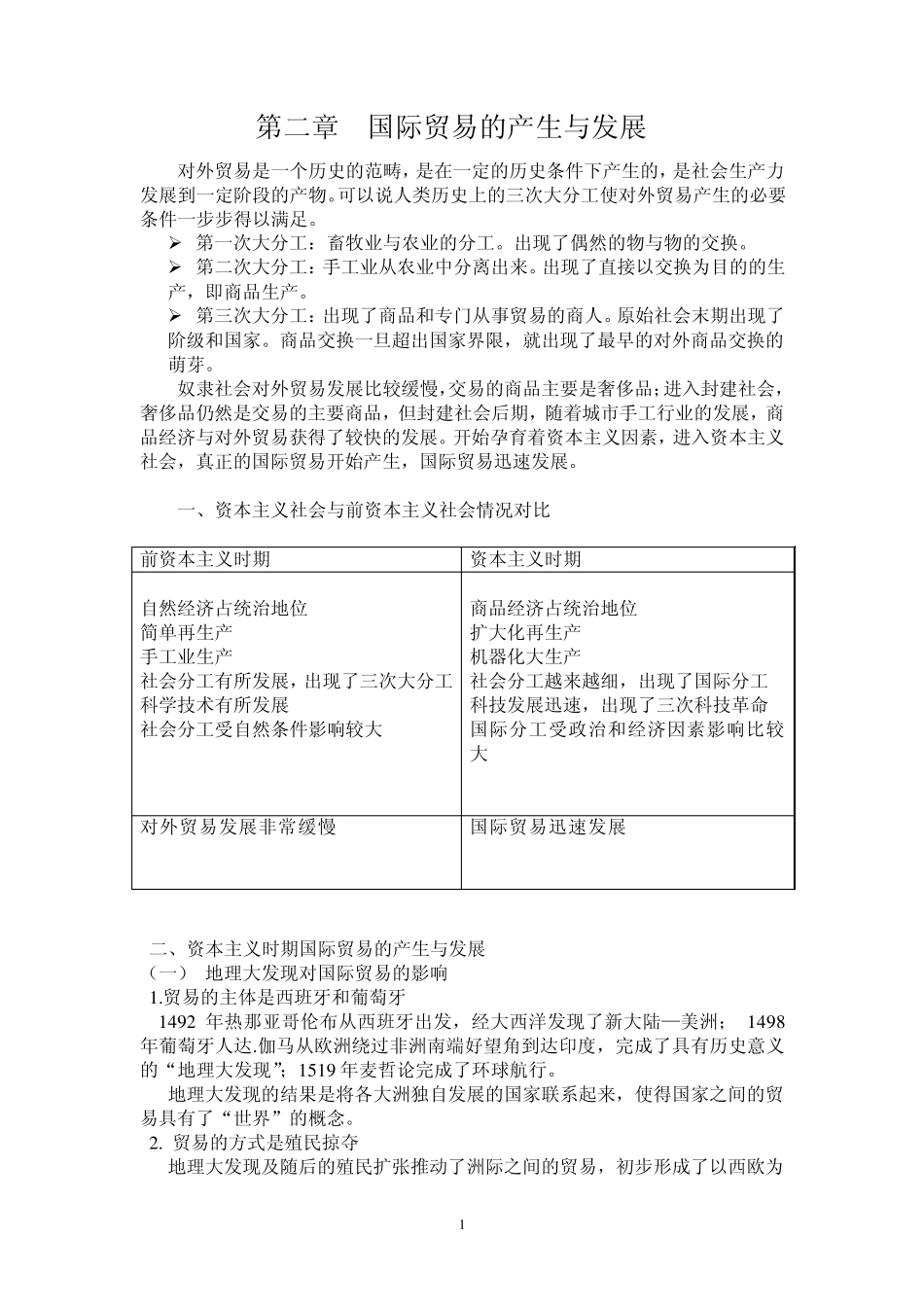 国际贸易的产生与发展_第1页