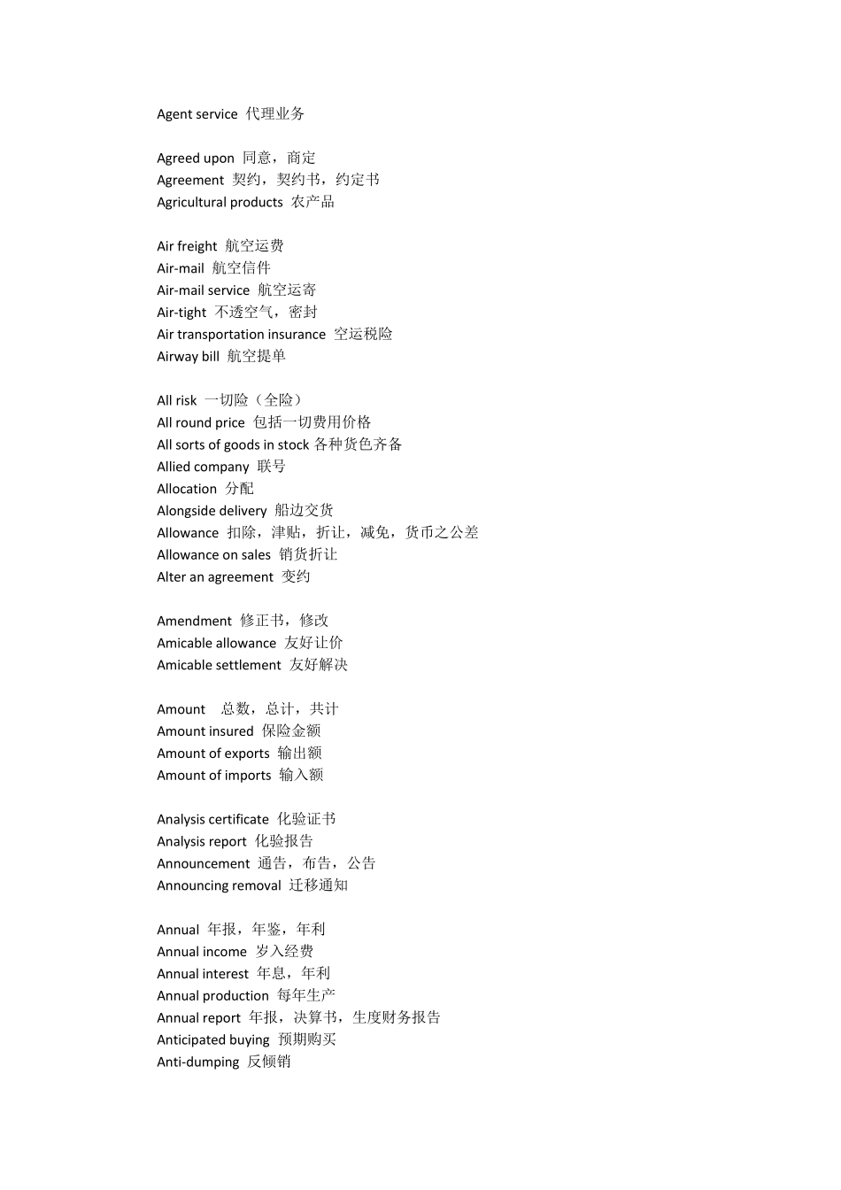 国际贸易英语常用词汇_第3页