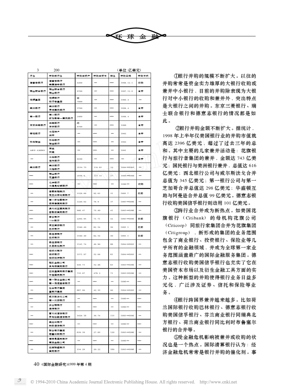 国际银行业并购的历史_现状和发展前景_第3页