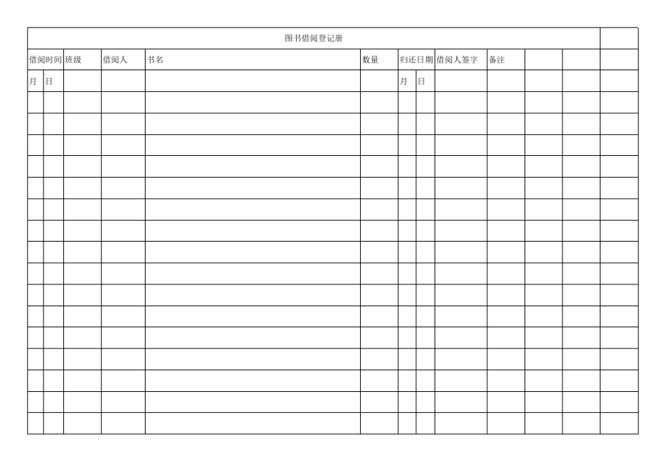 图书馆借阅记录册_第1页