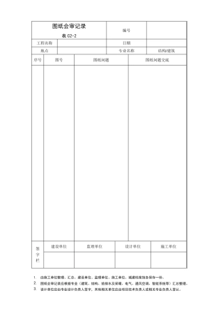 图纸会审记录样本
