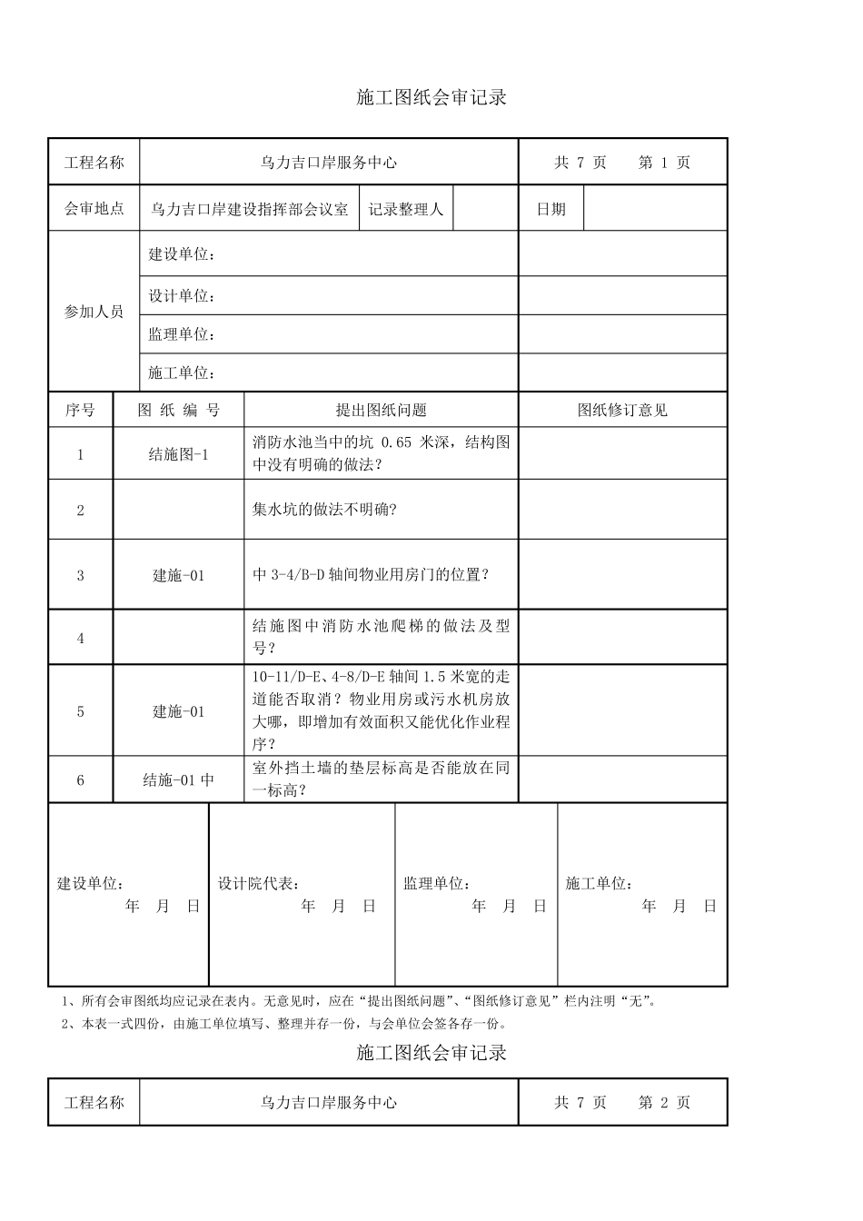 图纸会审记录表格标准_第1页