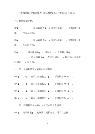 图纸的钢筋符号表示与钢筋长度计算