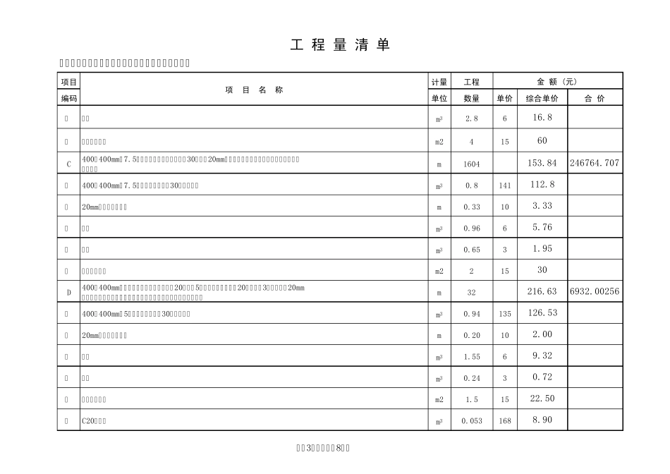 土石方开挖、场地平整工程清单报价_第3页