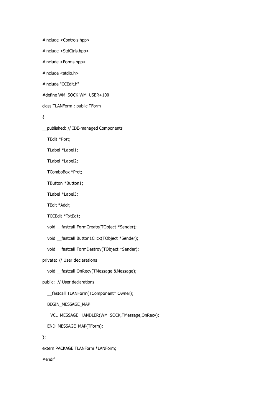 在C++Builder中用socketapi来写网络通讯程序(同时支持TCP和UDP协议)_第2页