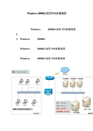 在Windows2008R2配置WEB服务器